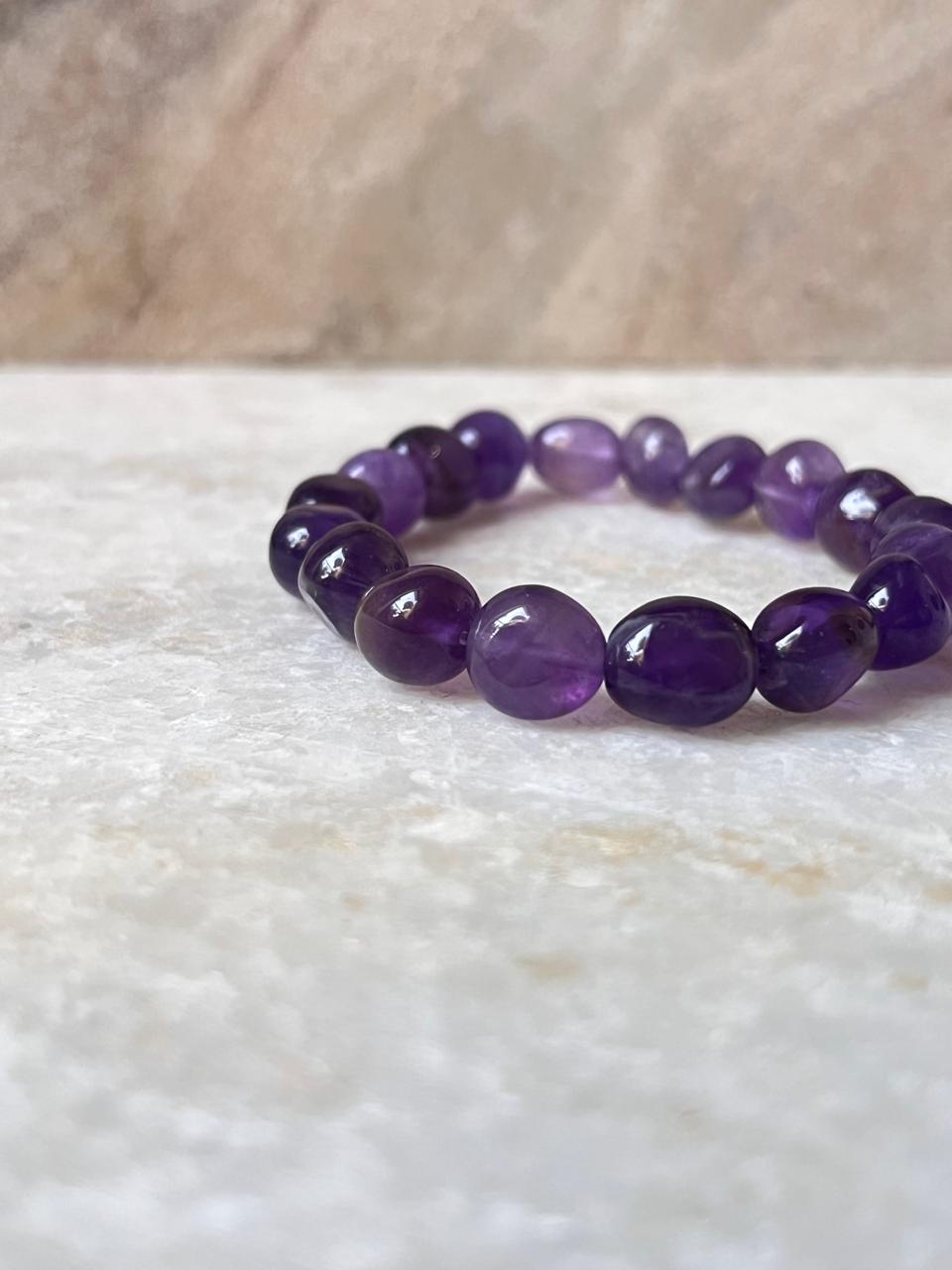 Amethyst Tumble 8MM Natural Crystal Bracelet