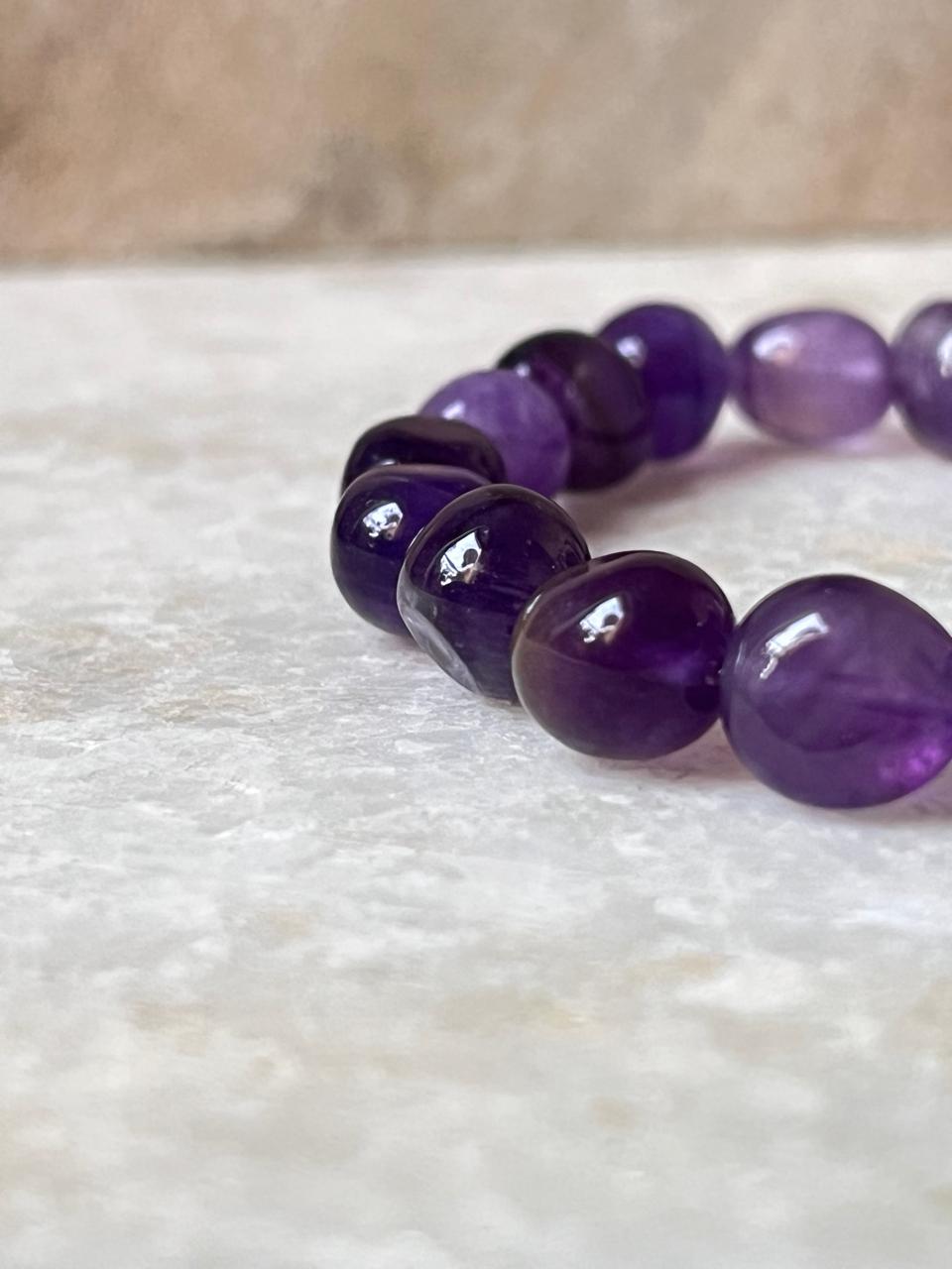 Amethyst Tumble 8MM Natural Crystal Bracelet