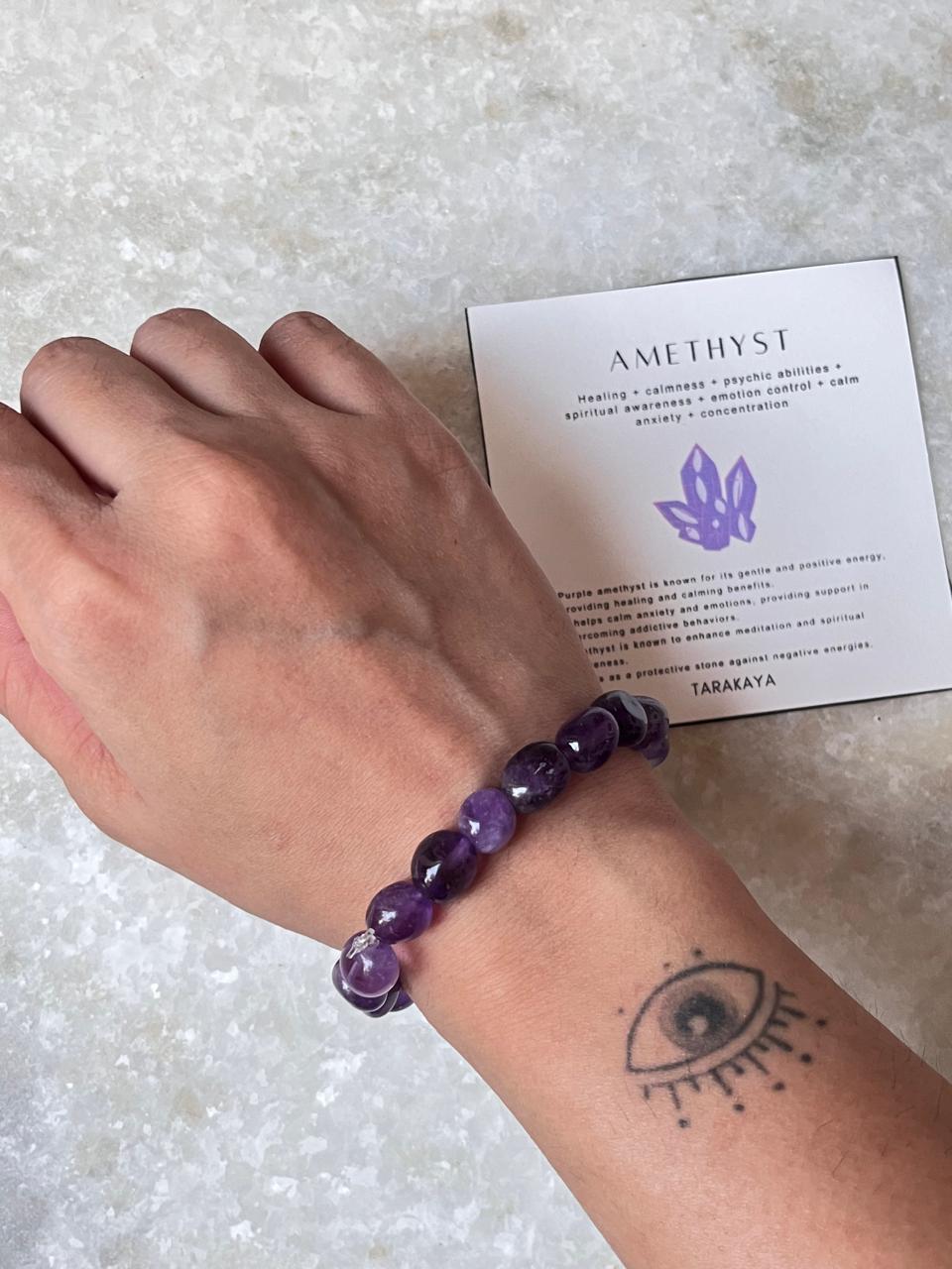 Amethyst Tumble 8MM Natural Crystal Bracelet
