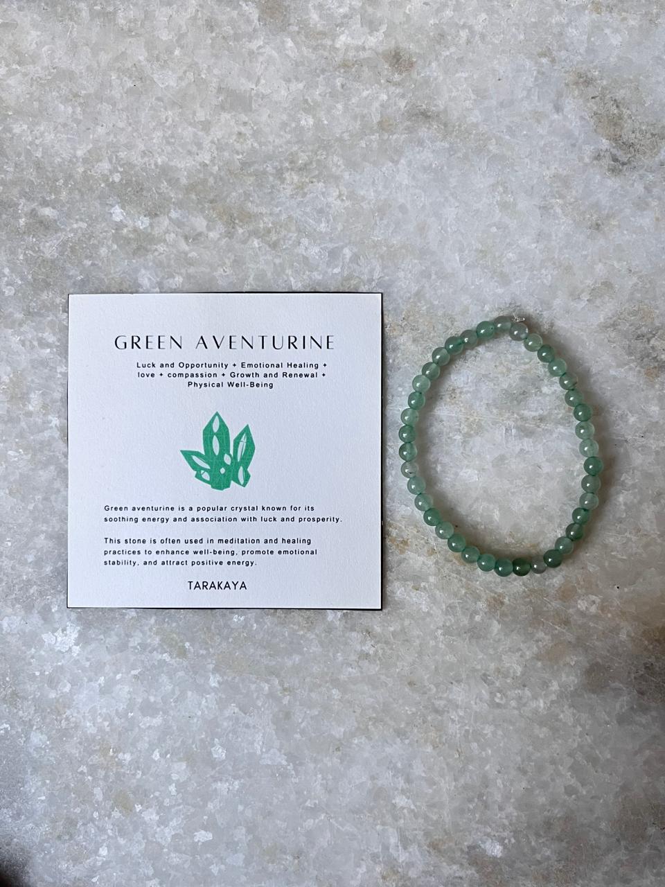 Green Aventurine Plain Round 4MM Crystal Bracelet