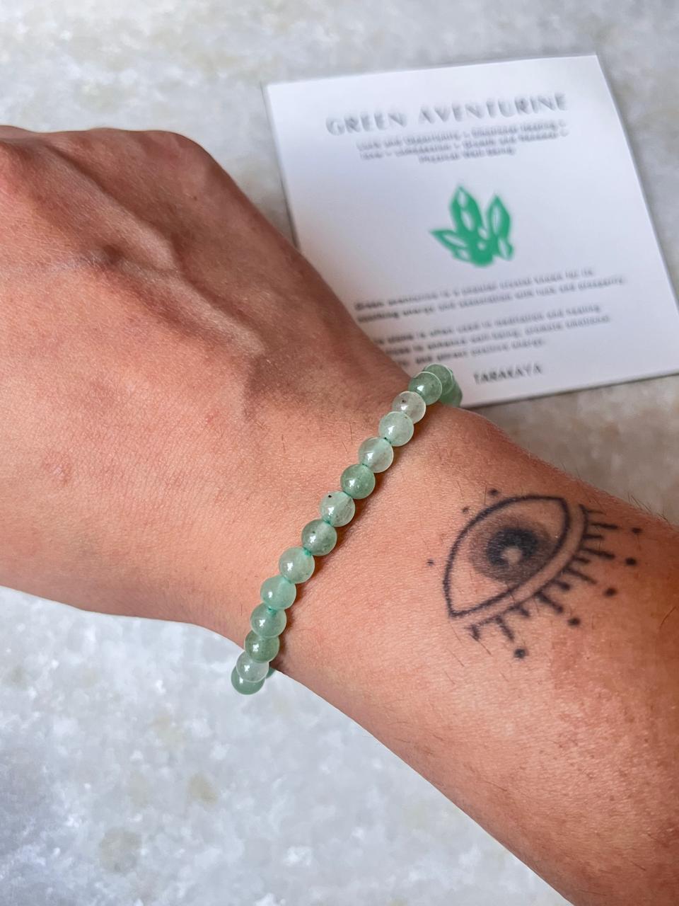 Green Aventurine Plain Round 4MM Crystal Bracelet
