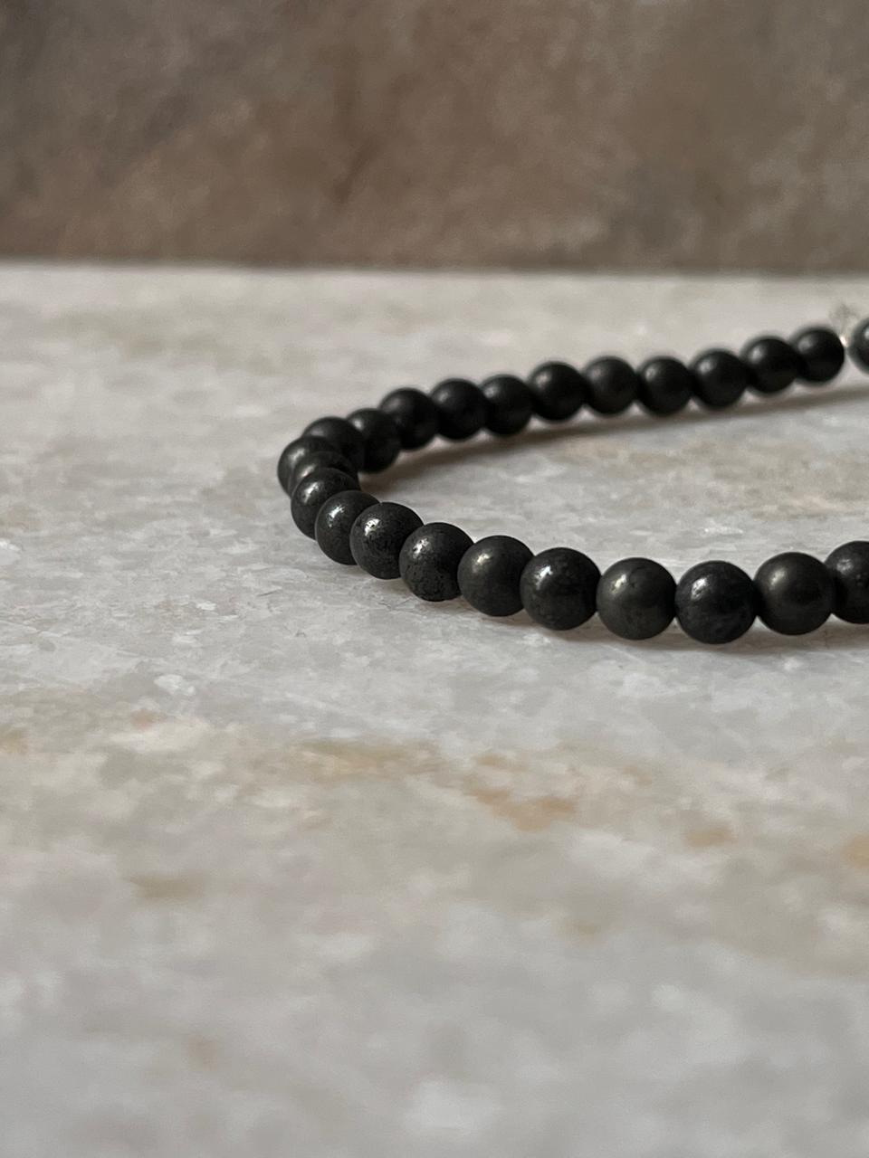 Pyrite Round Plain 4mm Natural Crystal Bracelet