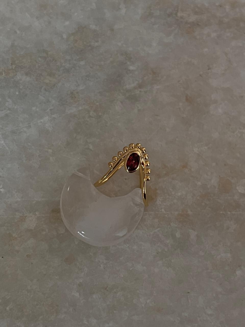 Gold Vermeil Garnet Vanki 925 Sterling Silver Ring