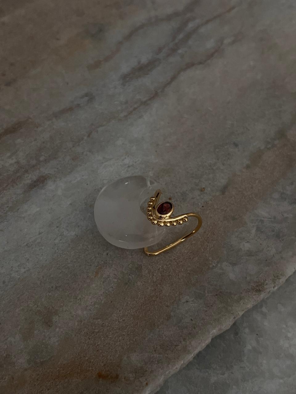 Gold Vermeil Garnet Vanki 925 Sterling Silver Ring
