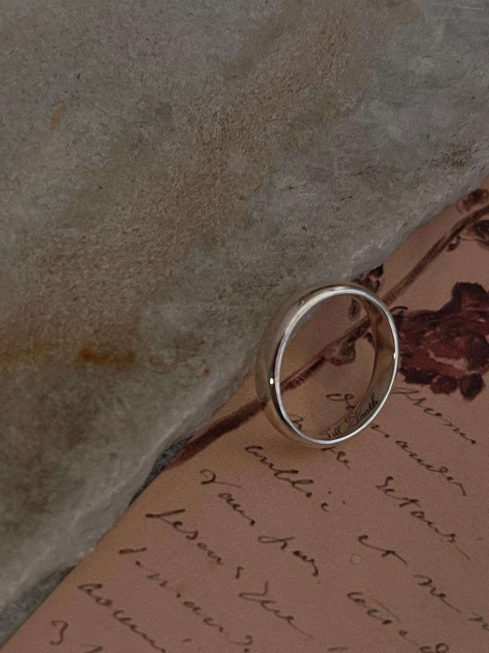 Till Death 4MM Band 925 Sterling Silver Ring- Couple Ring