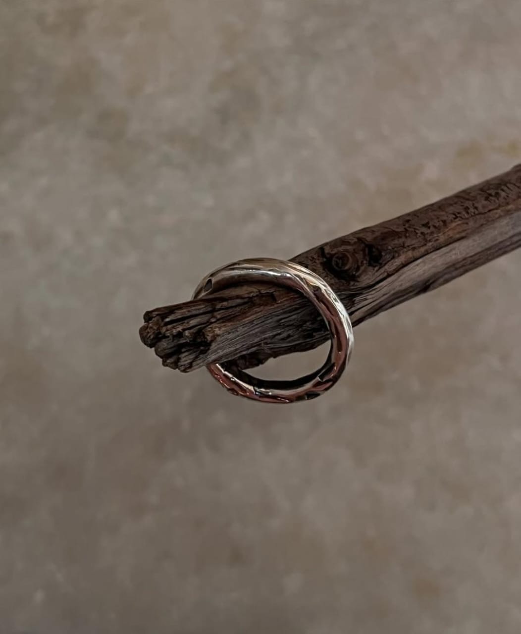 Hammered Thick Molten Chunky Band 925 Sterling Silver Ring