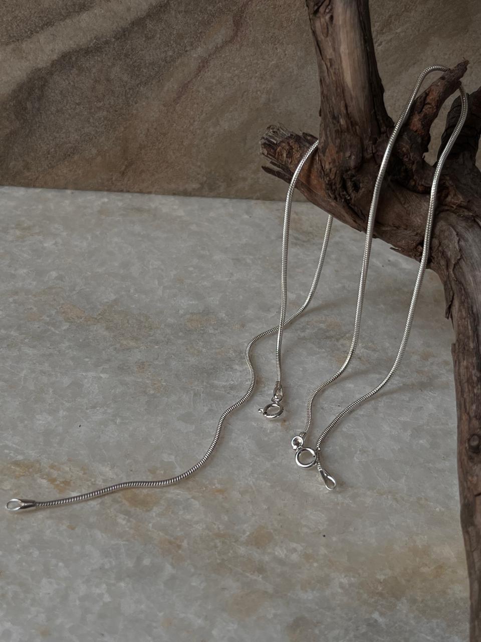 Classic snake chain anklet in pure 925 sterling silver