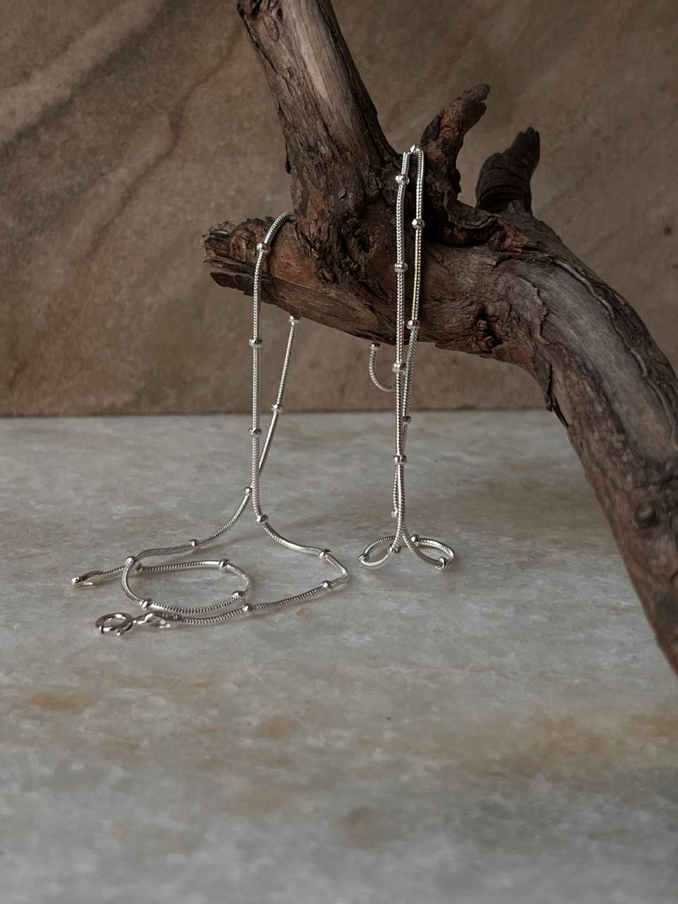 Snake dot anklet in pure 925 sterling silver