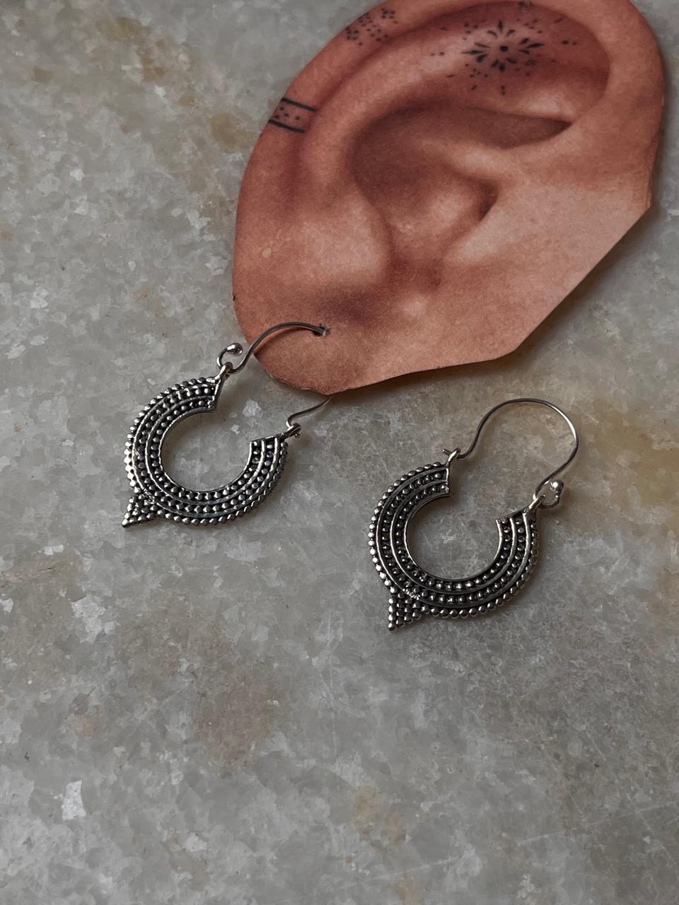 Gulari Banjara 925 Sterling Silver Hoops - Design 2