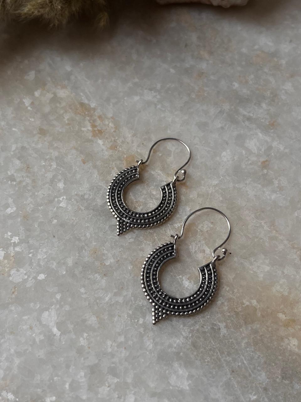 Gulari Banjara 925 Sterling Silver Hoops - Design 2