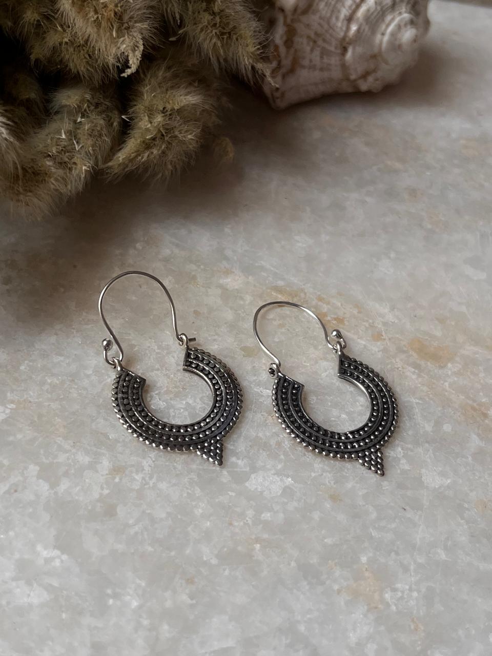 Gulari Banjara 925 Sterling Silver Hoops - Design 2