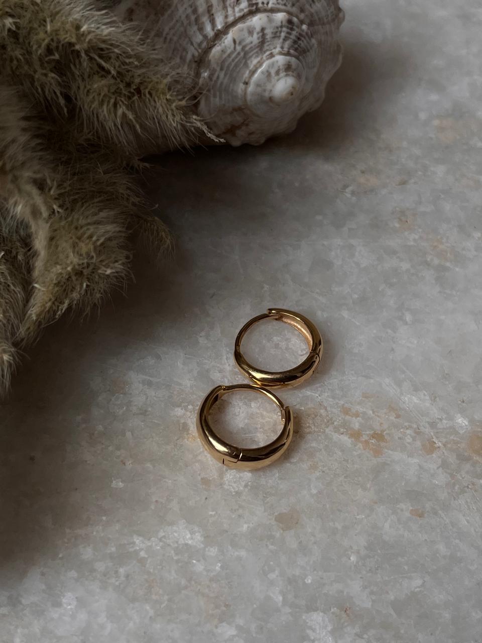 Gold Vermeil Plain 925 Sterling Silver Huggies