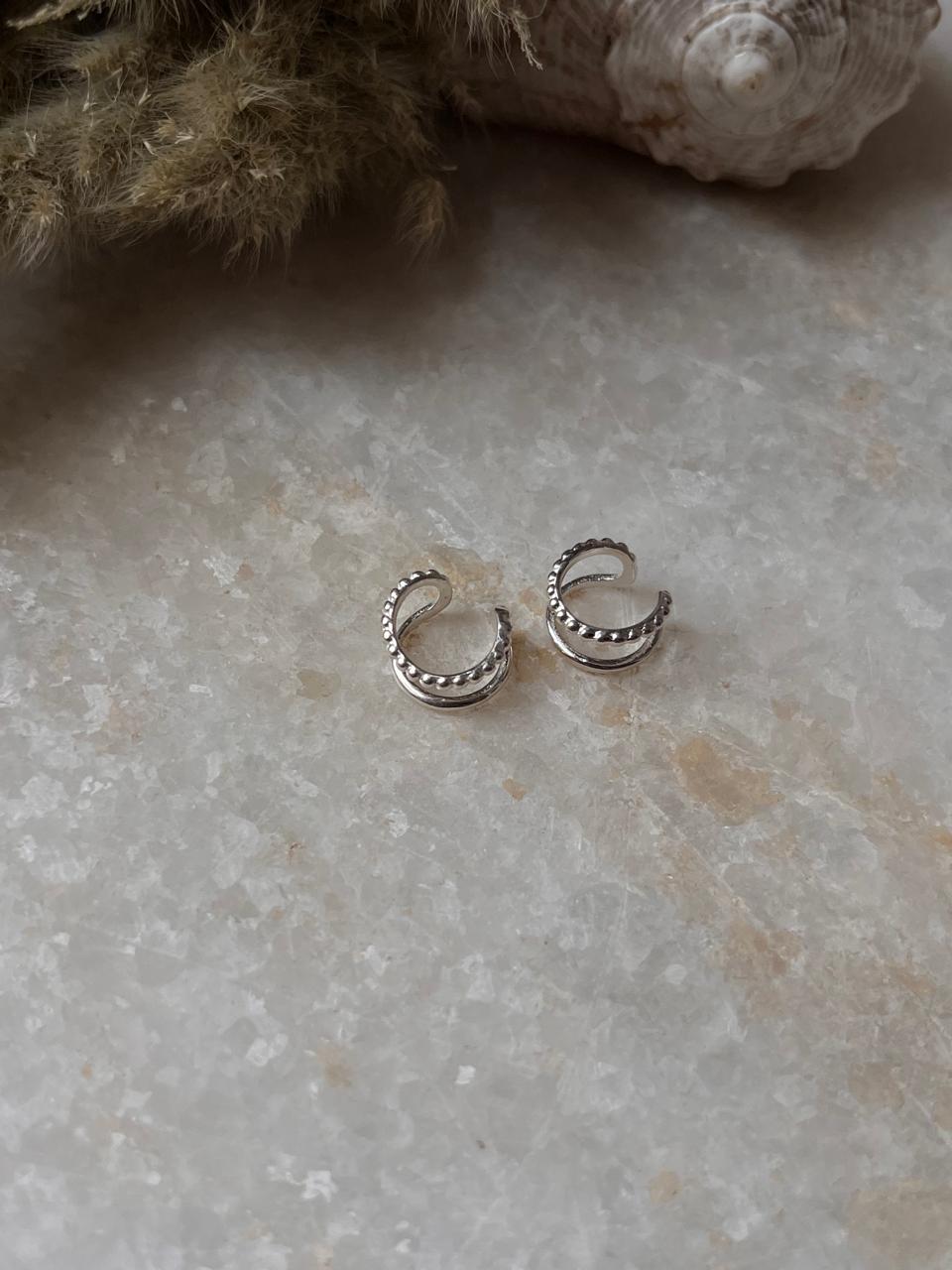 Stacked Clip On Helix 925 Sterling Silver Ear Cuffs