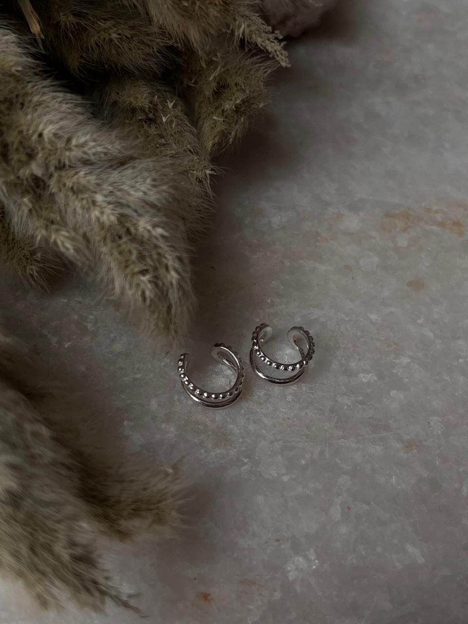 Stacked Clip On Helix 925 Sterling Silver Ear Cuffs