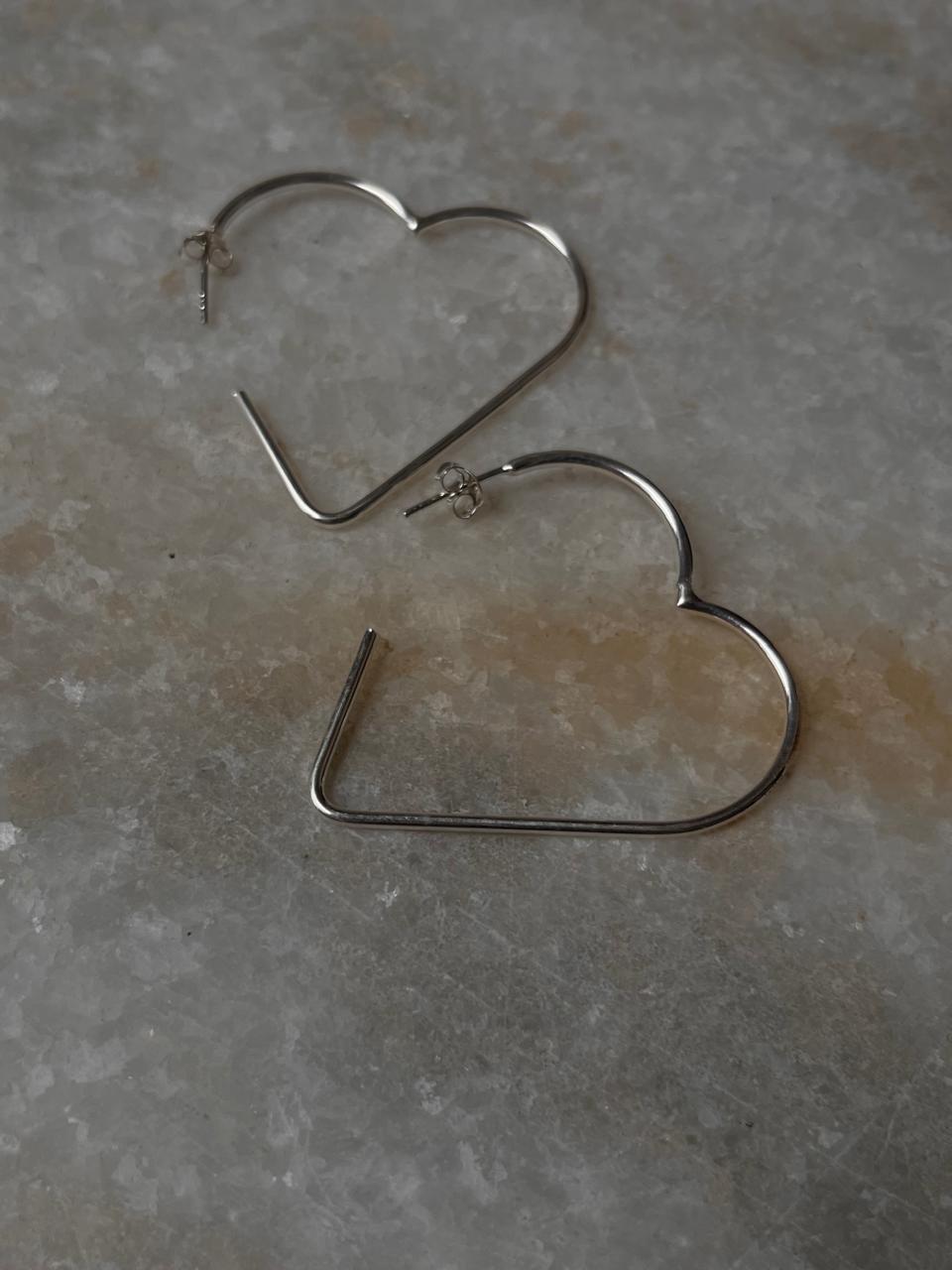 Love heart Hoops 925 Sterling Silver Earrings