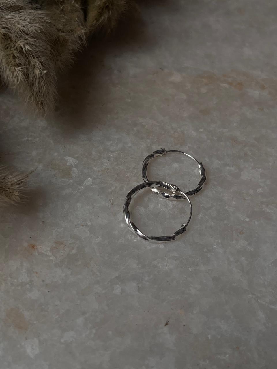 Italian Twist 925 Sterling Silver Hoops