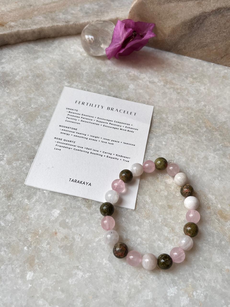 Intention- Improve Fertility 8MM Natural Crystal Bracelet
