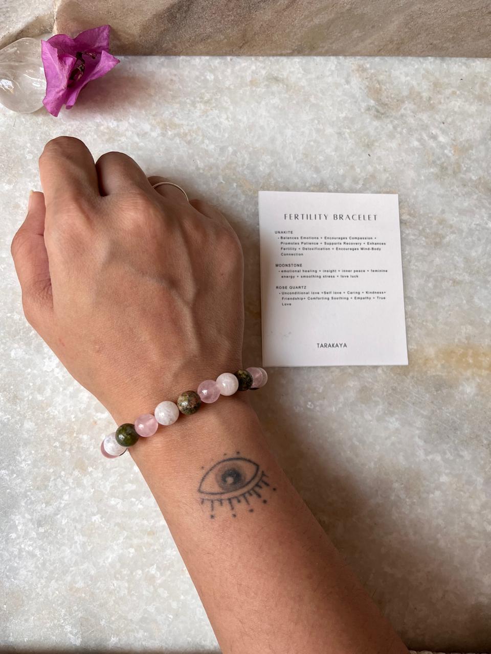 Intention- Improve Fertility 8MM Natural Crystal Bracelet