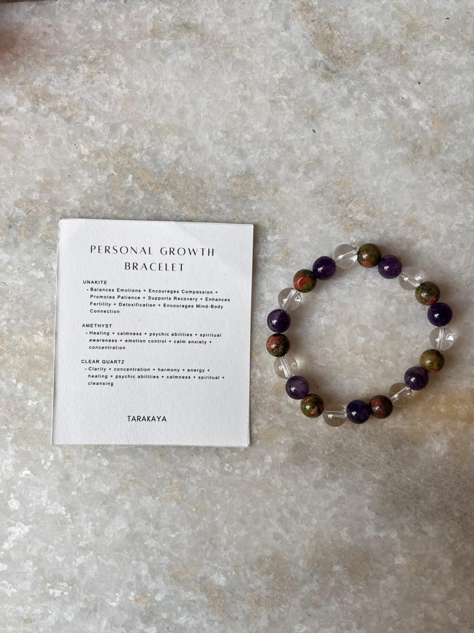 Intention- Personal Growth 8MM Natural Crystal Bracelet