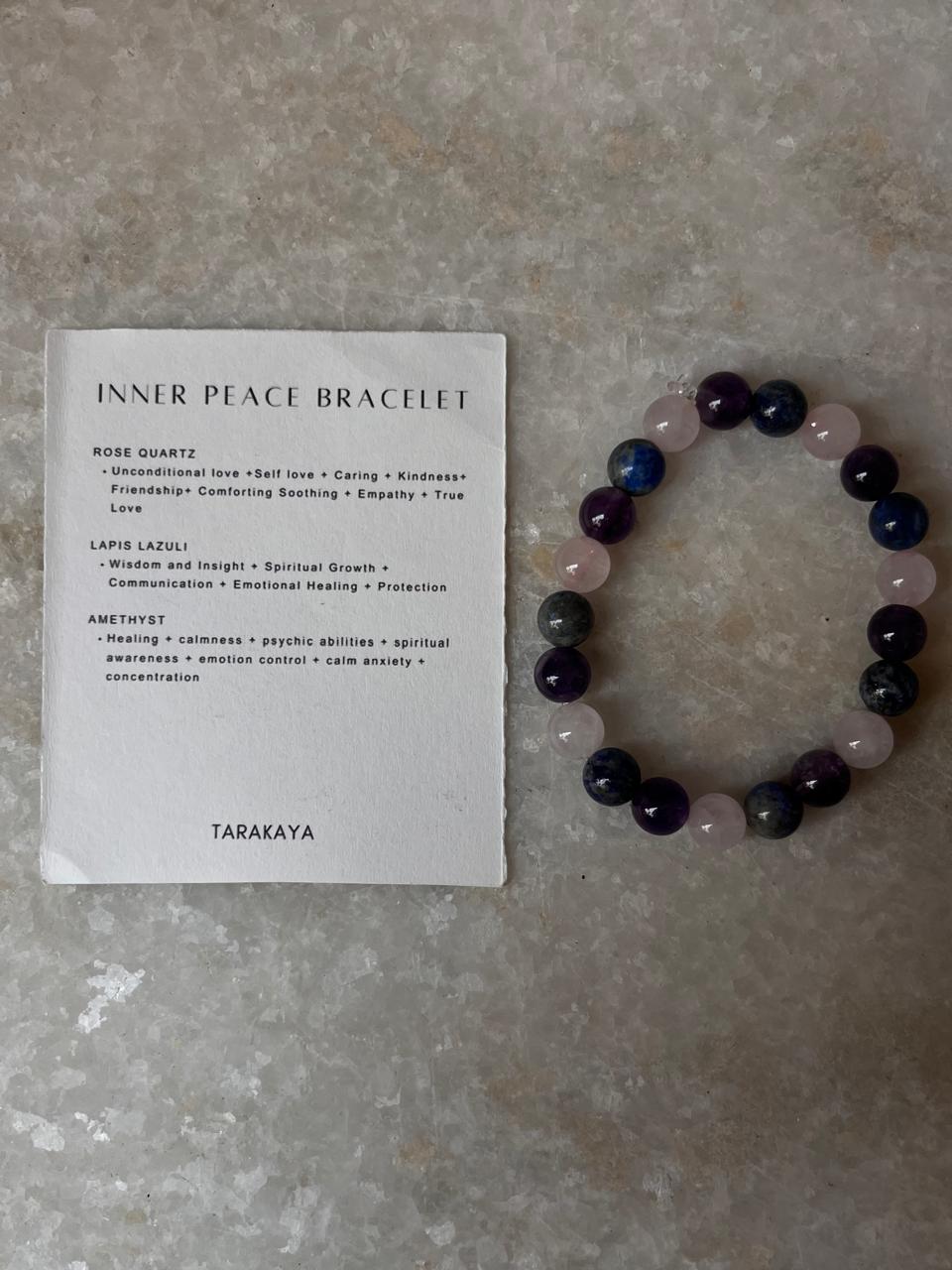 Intention- I Want Inner Peace 8MM Natural Crystal Bracelet
