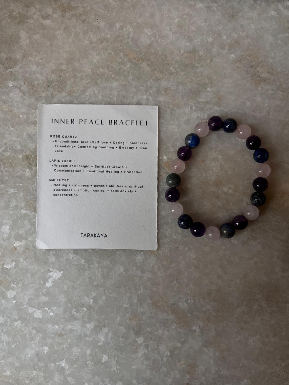 Intention- I Want Inner Peace 8MM Natural Crystal Bracelet
