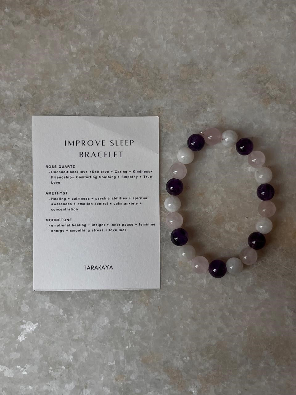 Intention- Improve My Sleep / Insomnia 8MM Natural Crystal Bracelet