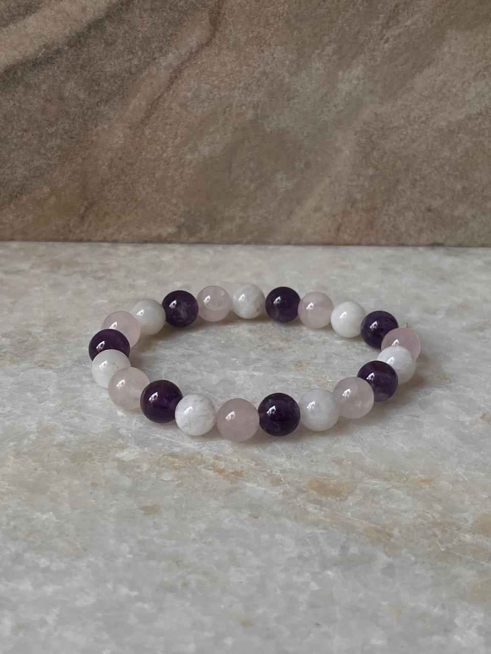 Intention- Improve My Sleep / Insomnia 8MM Natural Crystal Bracelet