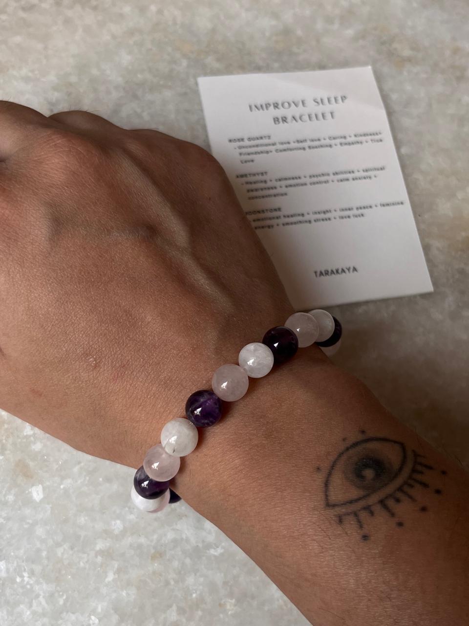 Intention- Improve My Sleep / Insomnia 8MM Natural Crystal Bracelet