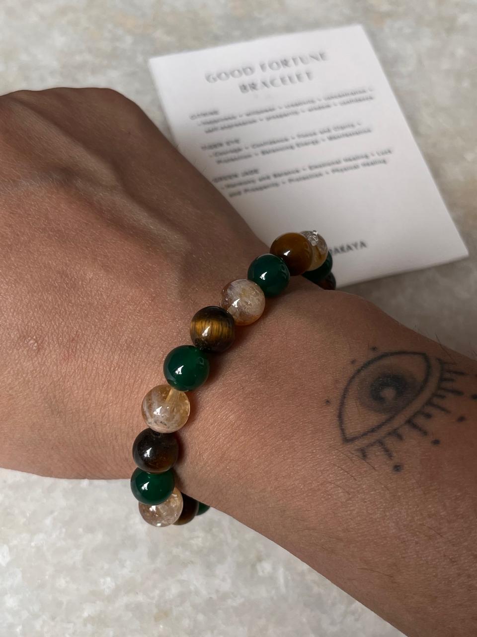 Intention- I Deserve Good Fortune 8MM Natural Crystal Bracelet