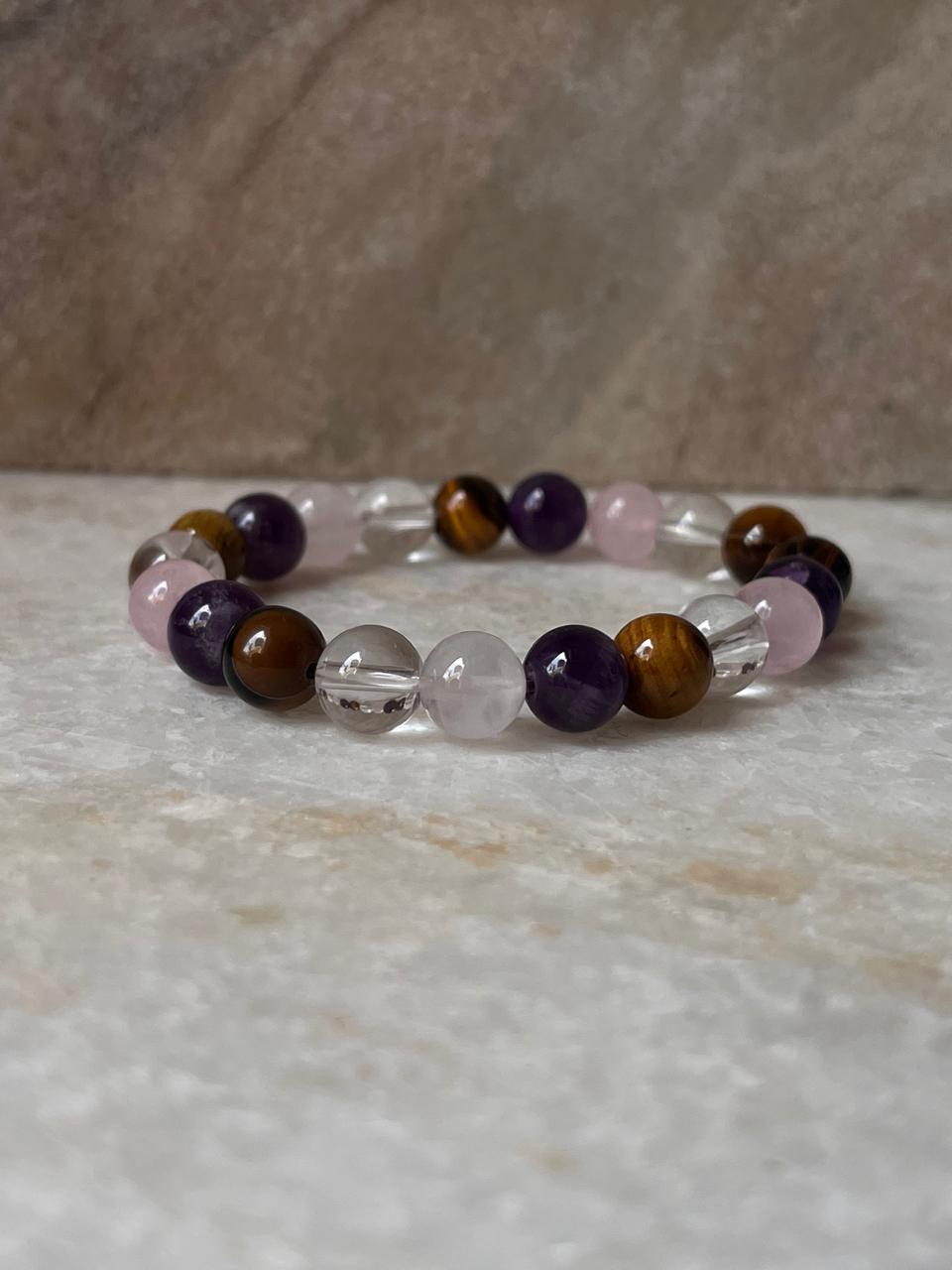 Intention- Happiness and Joy 8MM Natural Crystal Bracelet