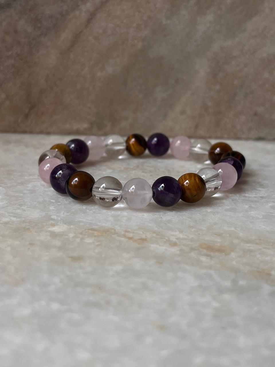 Intention- Happiness and Joy 8MM Natural Crystal Bracelet