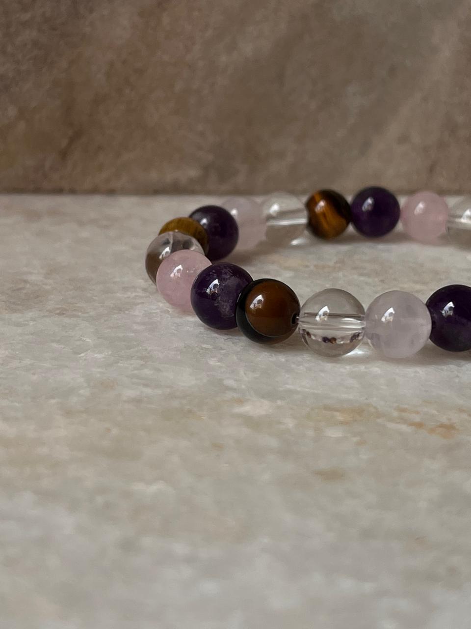 Intention- Happiness and Joy 8MM Natural Crystal Bracelet