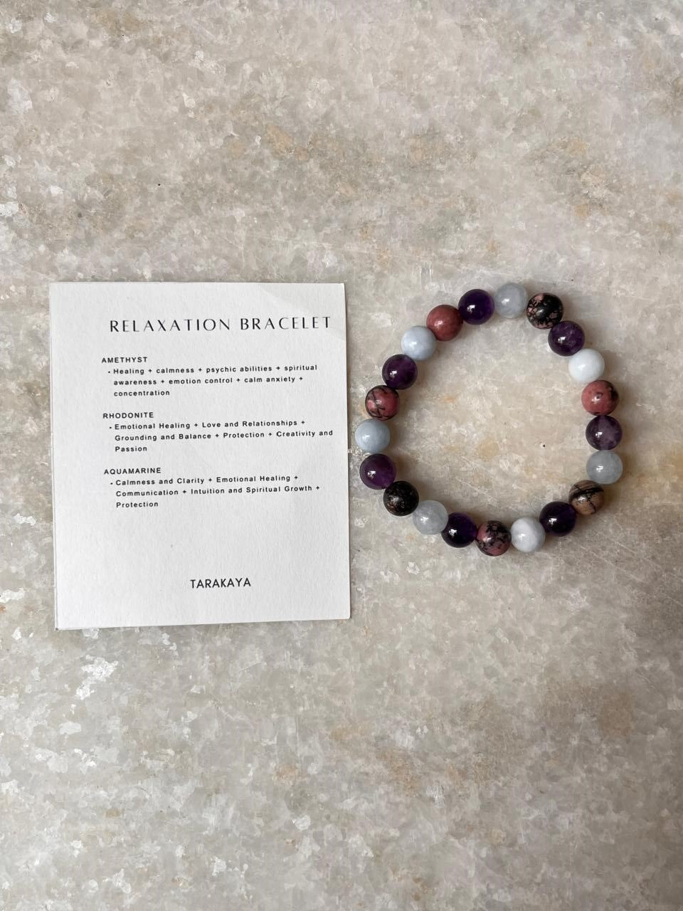 Intention- Relaxation 8MM Natural Crystal Bracelet