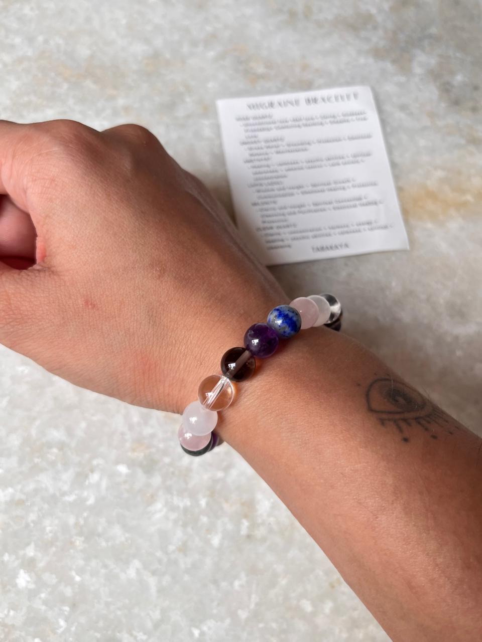 Intention- Relief From Migraine 8MM Natural Crystal Bracelet