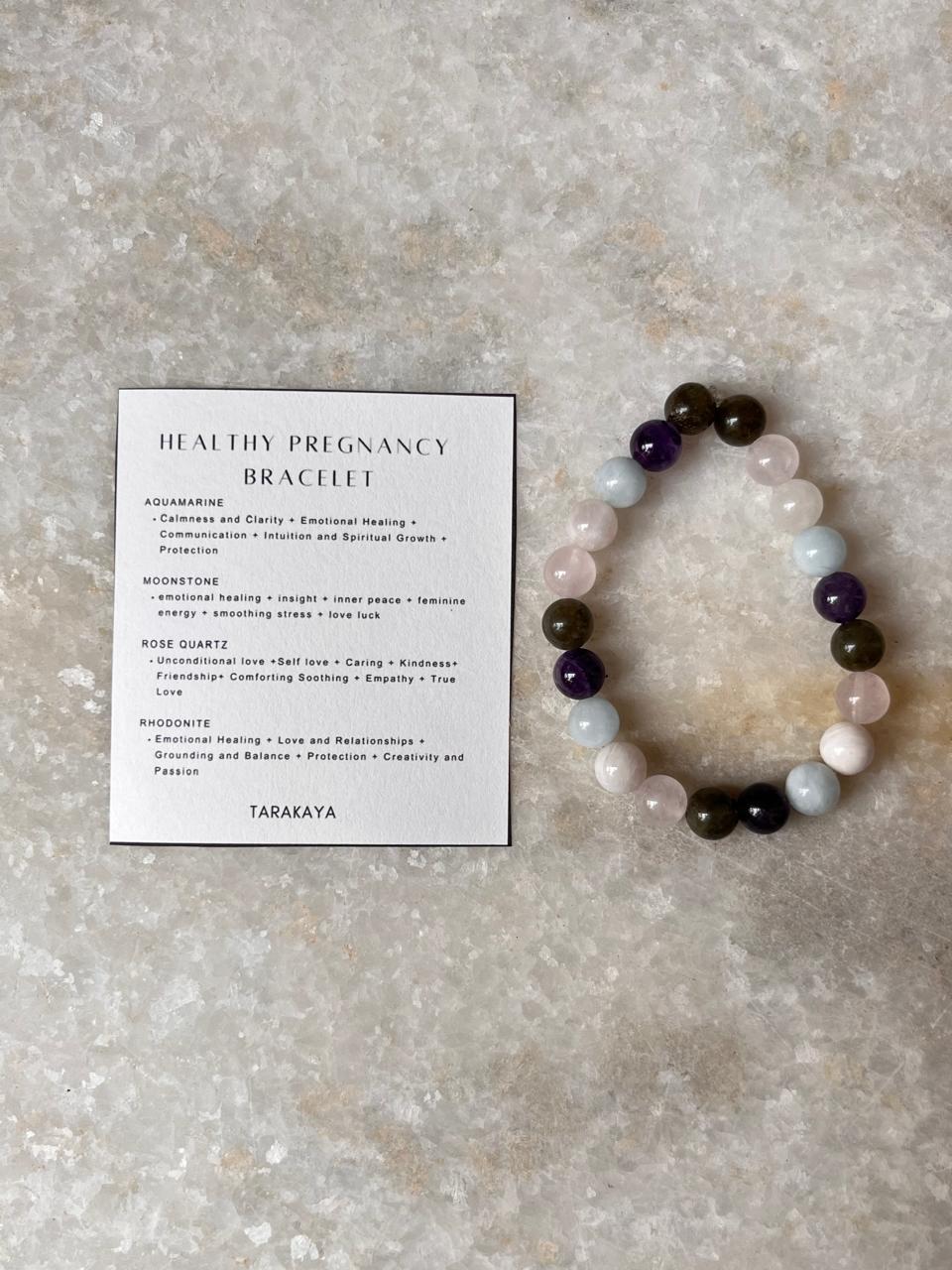 Intention- Healthy Pregnancy (Protection ) 8MM Natural Crystal Bracelet