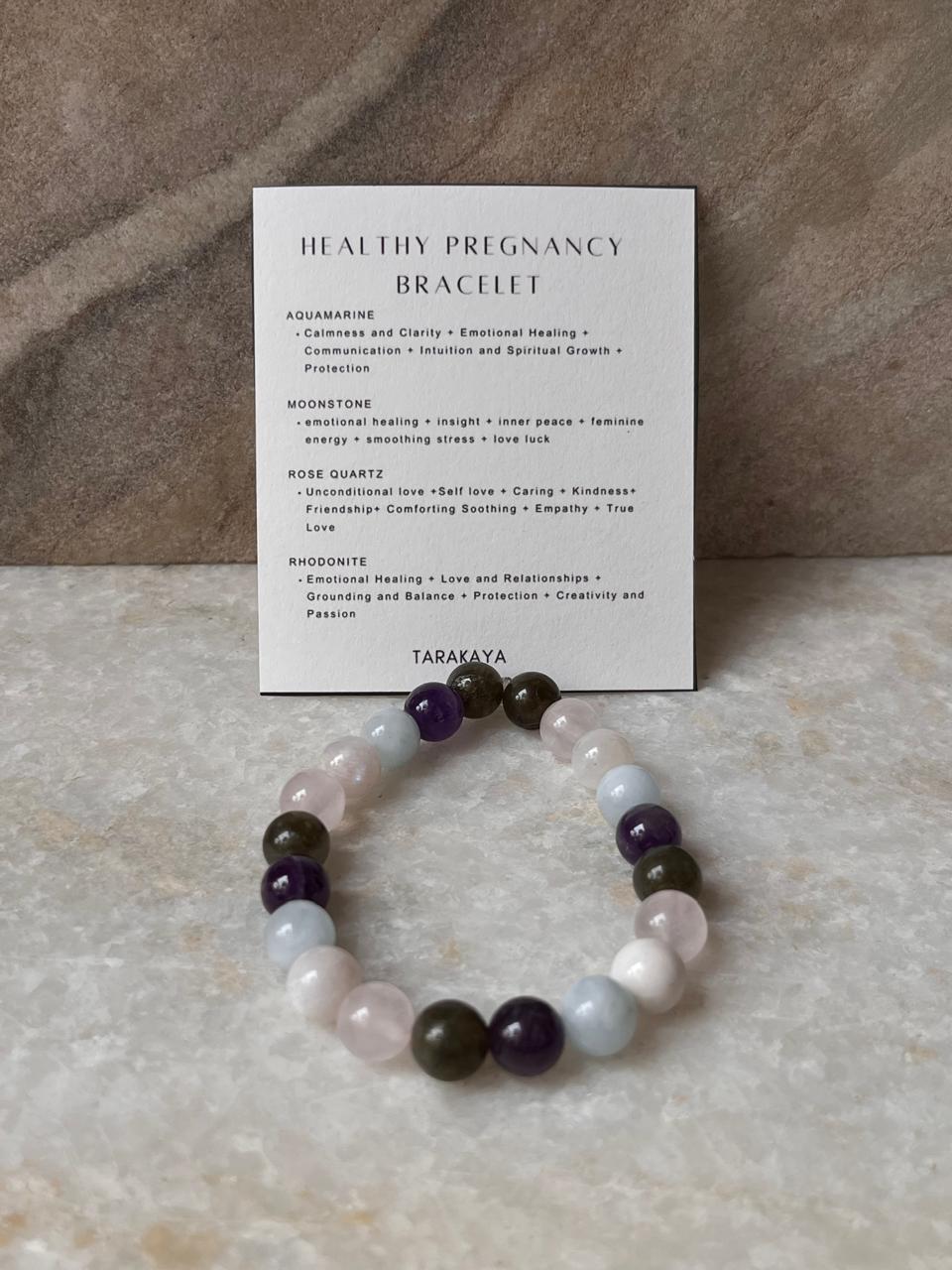 Intention- Healthy Pregnancy (Protection ) 8MM Natural Crystal Bracelet