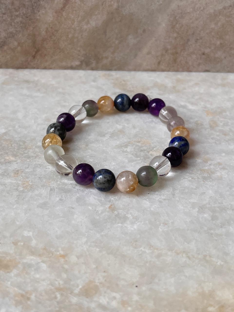 Intention- I Need Good Education 8MM Natural Crystal Bracelet