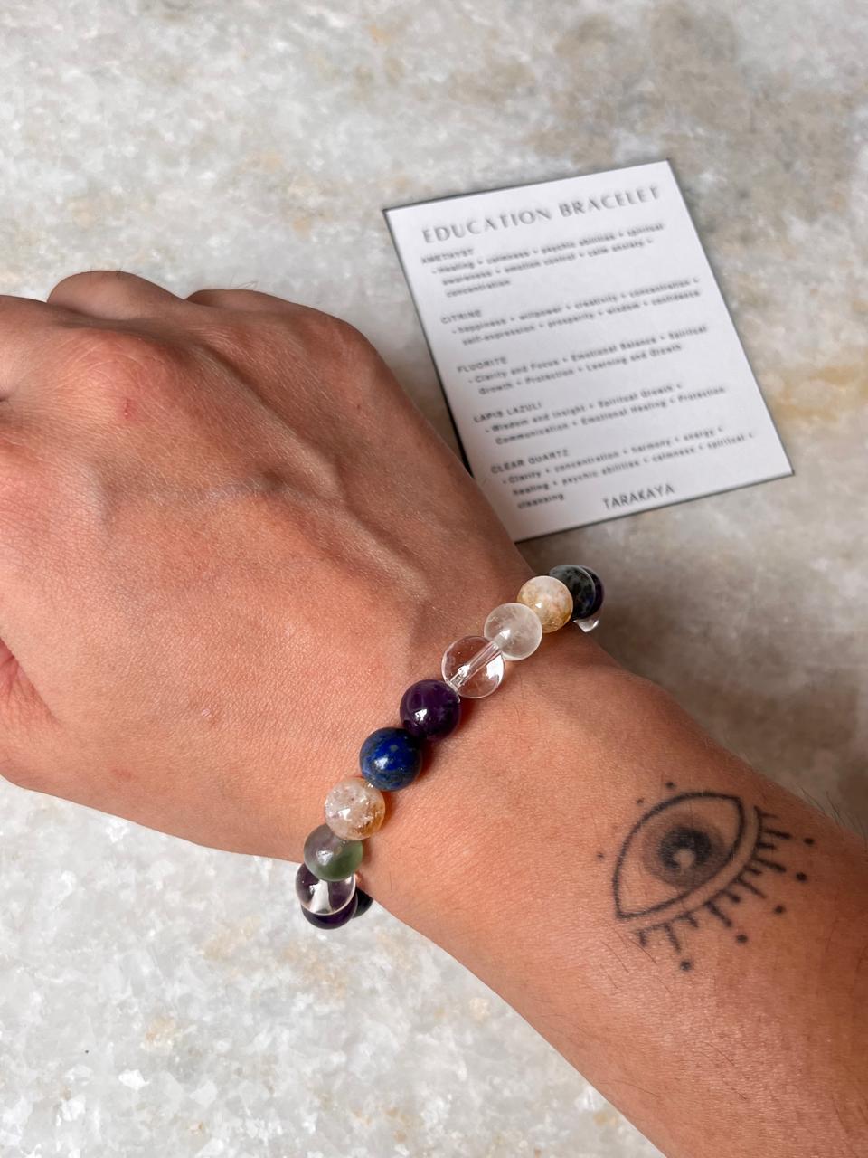 Intention- I Need Good Education 8MM Natural Crystal Bracelet