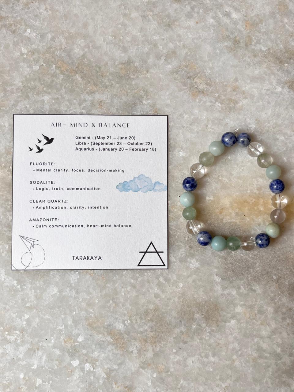 I Am Like Air Element - Mind & Balance 8mm Natural Crystal Bracelet