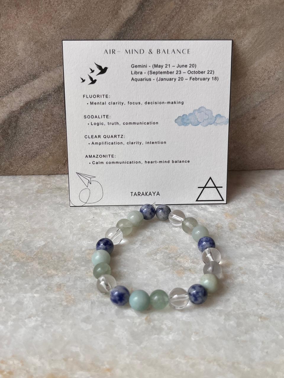 I Am Like Air Element - Mind & Balance 8mm Natural Crystal Bracelet