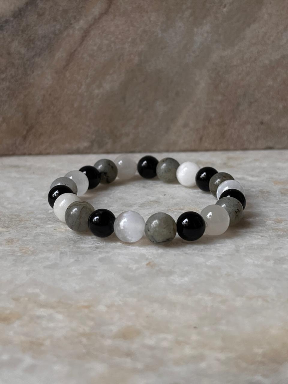 Intention- Protection From Negativity 8MM Natural Crystal Bracelet
