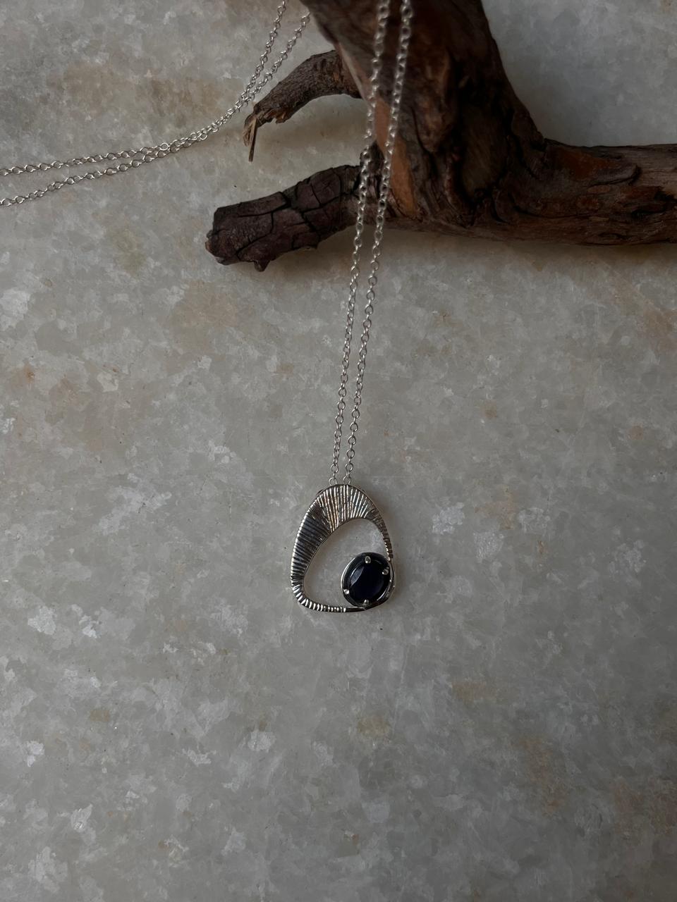 Iolite contemporary handmade 925 Sterling Silver Necklace