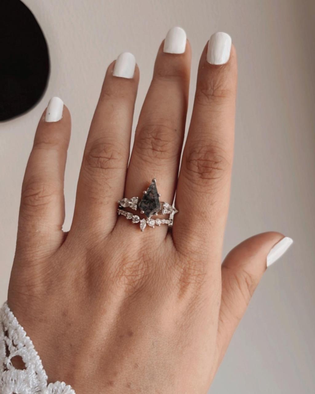 Moss Agate Statement Stack Set 925 Sterling Silver Ring