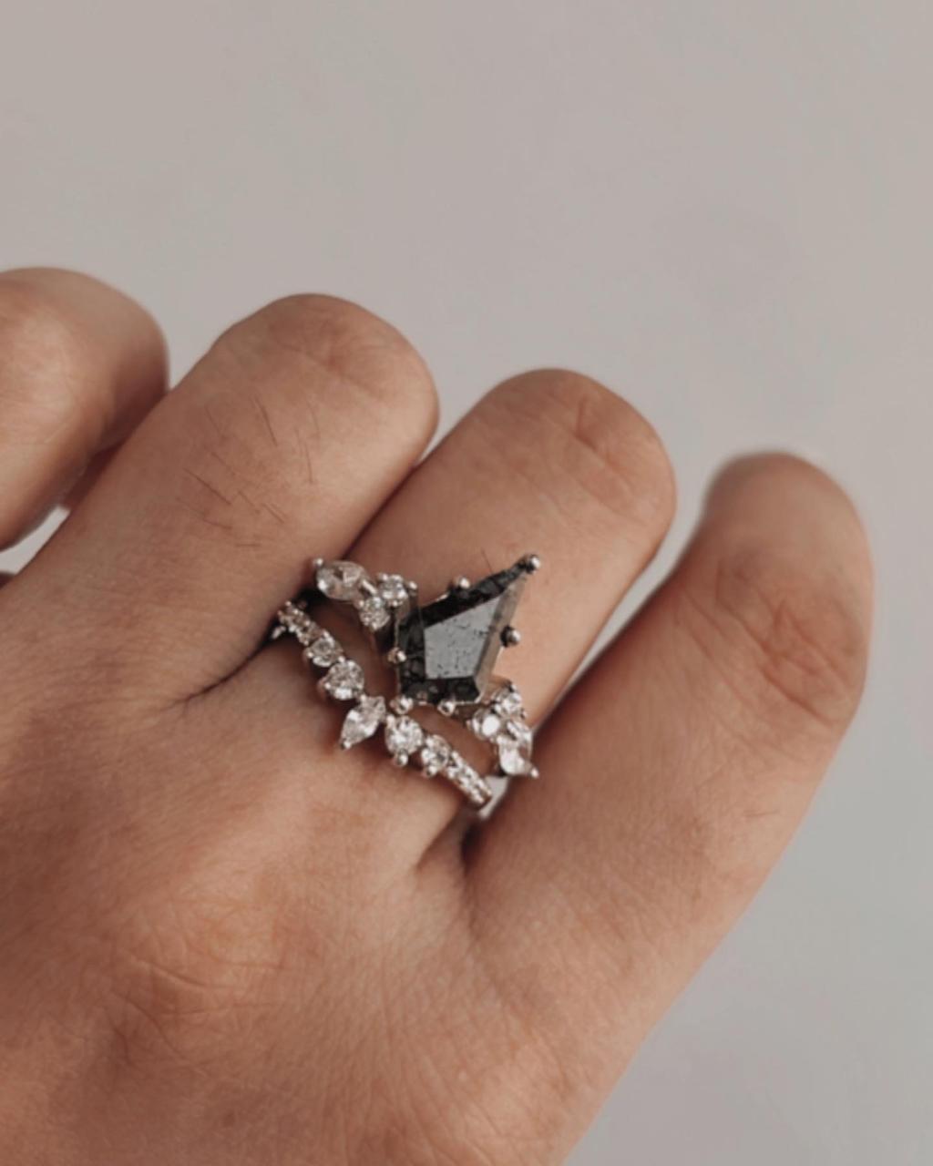 Moss Agate Statement Stack Set 925 Sterling Silver Ring