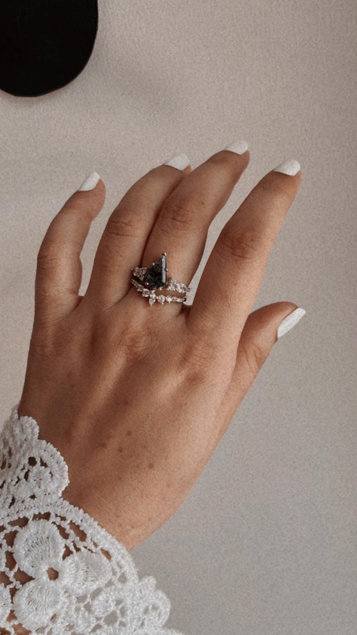Moss Agate Statement Stack Set 925 Sterling Silver Ring