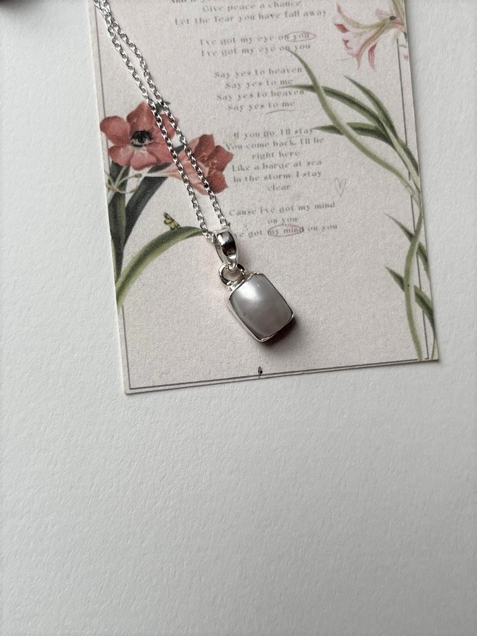Fresh Water Pearl Rectangle 925 Sterling Silver Pendant