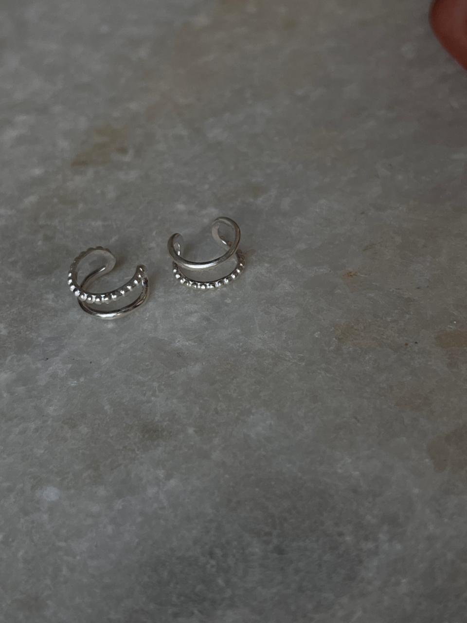 Stacked Clip On Helix 925 Sterling Silver Ear Cuffs