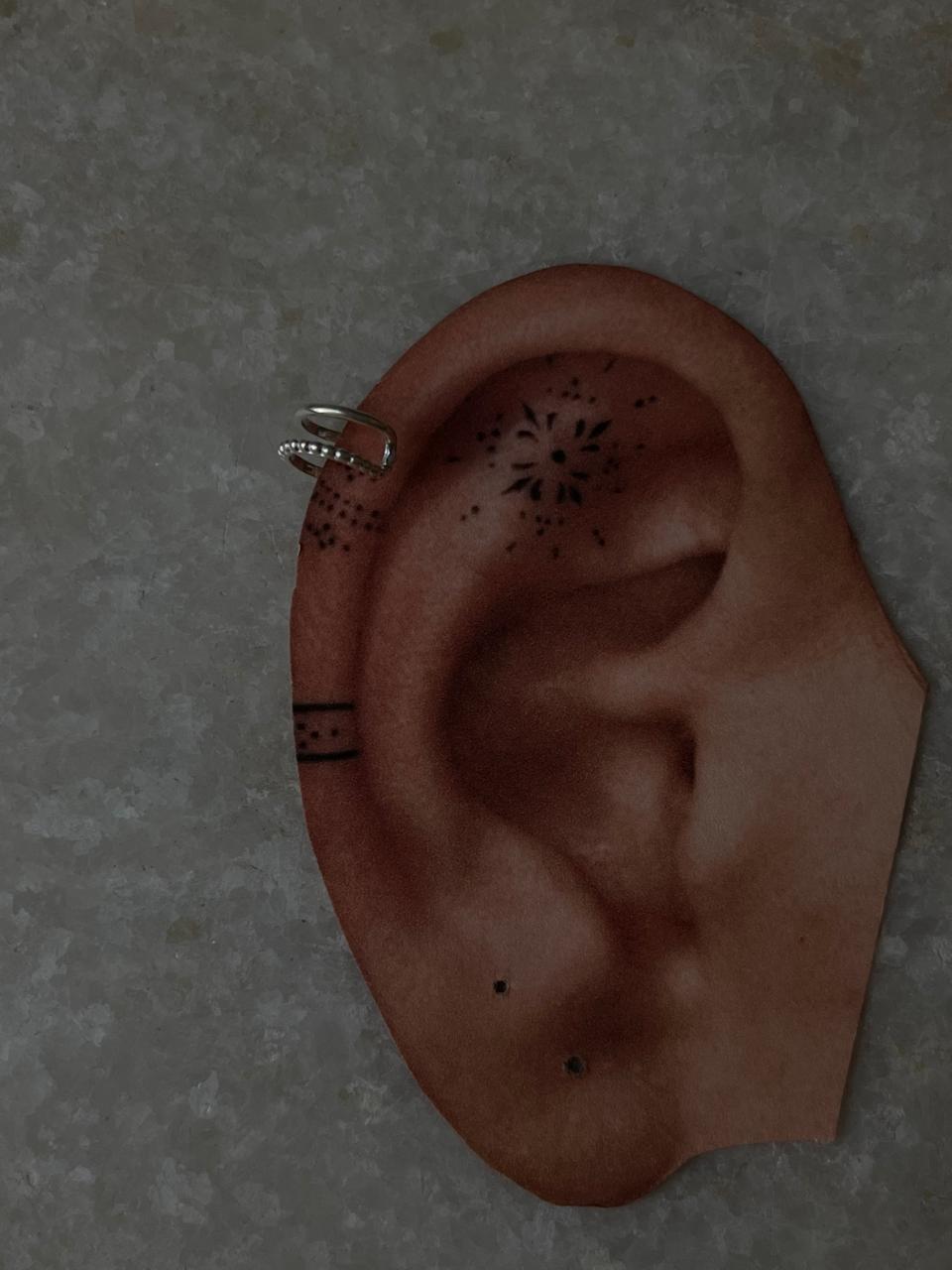 Stacked Clip On Helix 925 Sterling Silver Ear Cuffs