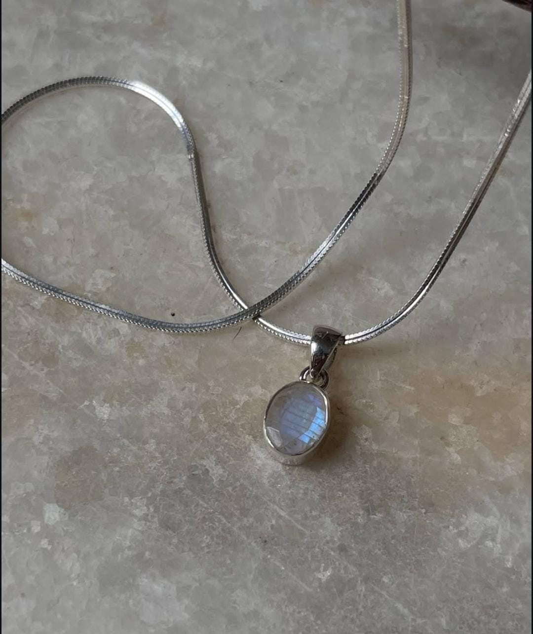 Moonstone Oval Cut 925 Sterling Silver Pendant