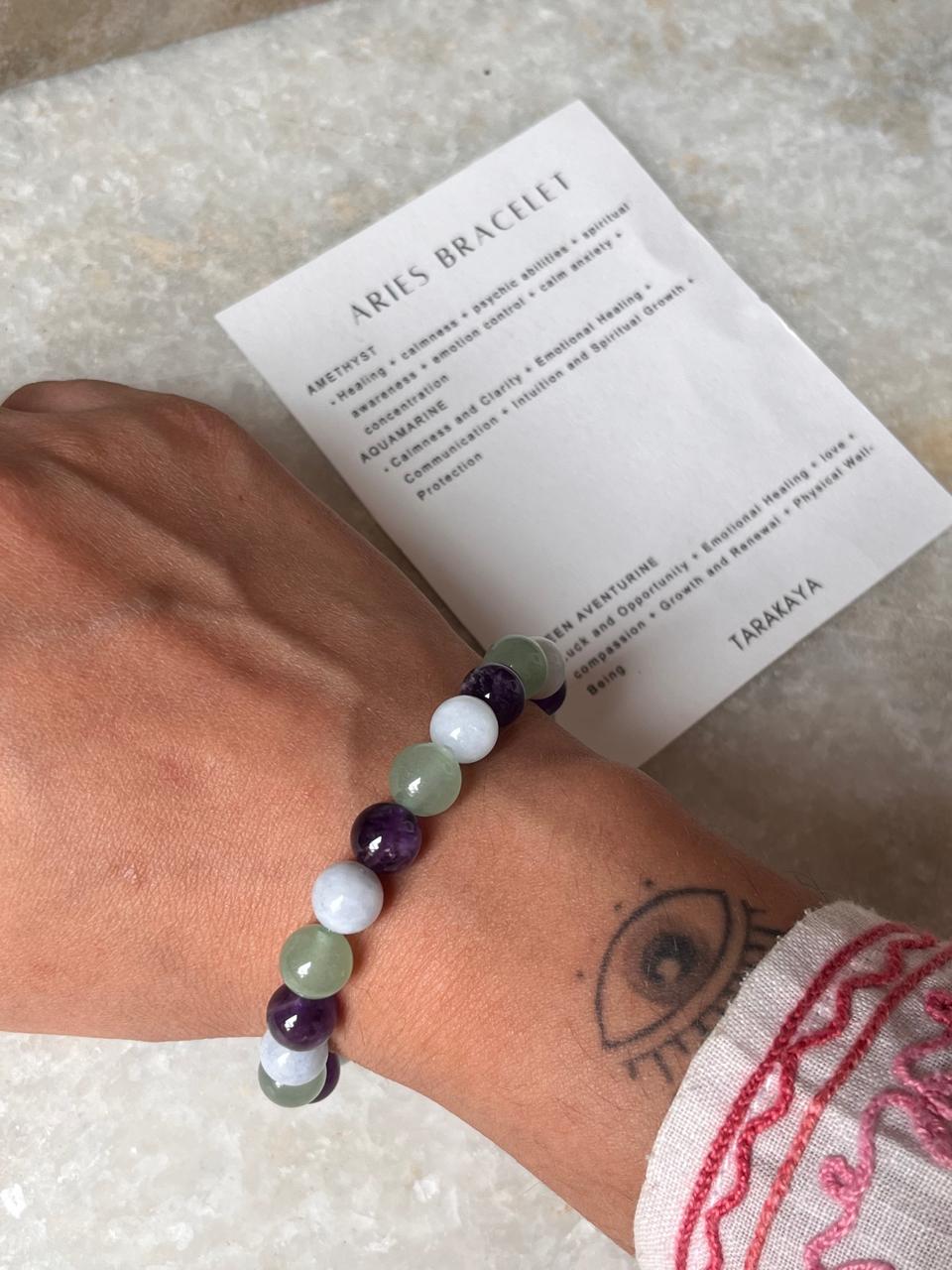 Zodiac Aries 1 Crystal Bracelet 8MM